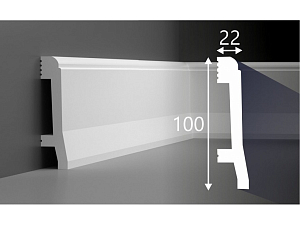 Плинтус PX022 (П22), 100Х22 Cosca