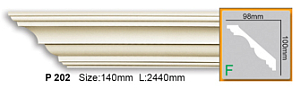 Карниз с гладким профилем P202 FLEXI (2,00 м)