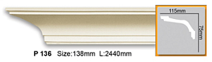 Карниз с гладким профилем P136 FLEXI (2,00 м)