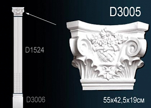 D3005 капитель пилястры Perfect Decor