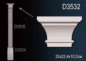 D3532 капитель пилястры Perfect Decor