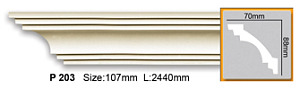 Карниз с гладким профилем P203 FLEXI (2,00 м)